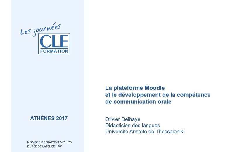 Moodle et le développement de la compétence de communication orale en FLE